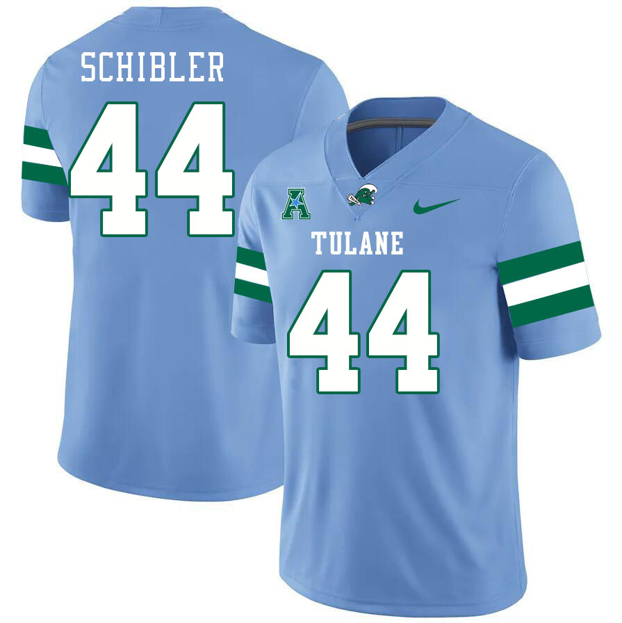 Tulane Green Wave #44 Charles Schibler College Football Jerseys Stitched Sale-Blue